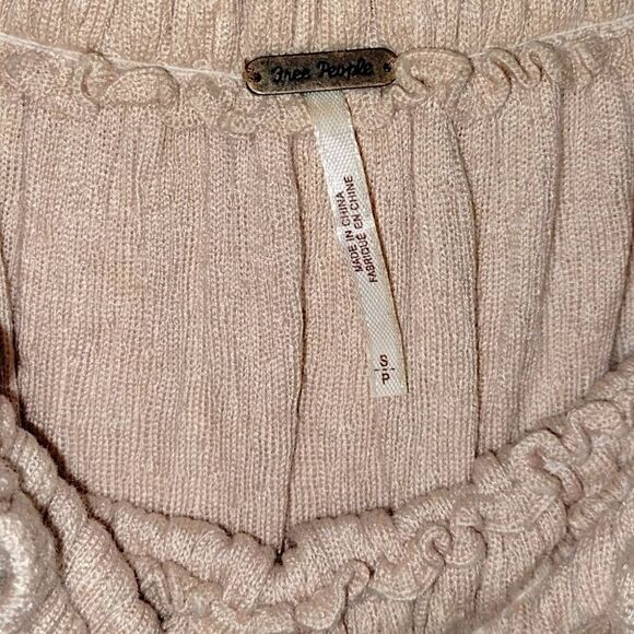 Free People Womens Top Sz S/P Peach Cropped Relaxed Swiftie Loose Boho Hippie Y2 - Picture 4 of 12